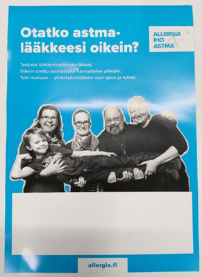 Otatko astmalääkkeesi oikein A4-juliste suomi